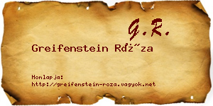 Greifenstein Róza névjegykártya
